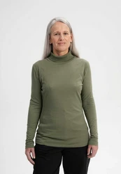 MELA Langarmshirt Turtleneck Shirt ANCHAL Dunkelgrün/Grün