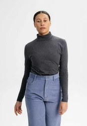 MELA Langarmshirt Turtleneck Shirt ANCHAL Dunkelblau/Blau/Grau/Dunkelgrau/Hellgrau