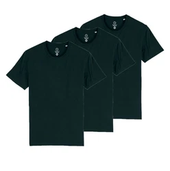 Gradnetz T-Shirt basic unisex 3er-Pack Dunkelgrün/Grün