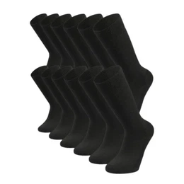 Basicsocken aus gekmmter Baumwolle Damen & Herren mit Frotteesohle, ohne Naht (6-Paar, 6 Paar) Thermosocken, Atmungsaktiv und mit Komfortbund