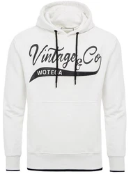 WOTEGA Kapuzenpullover Sweat Hoodie WT Star Creme/Weiß