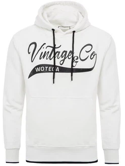 WOTEGA Kapuzenpullover Sweat Hoodie WT Star Creme/Weiß WOTEGA Kapuzenpullover Sweat Hoodie WT Star Creme/Weiß