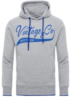 WOTEGA Kapuzenpullover Sweat Hoodie WT Star Blau/Grau
