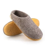 naturling Herren Slipper Hausschuh Gelb/Grau/Braun