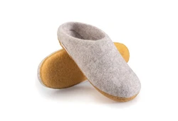 naturling Herren Slipper Hausschuh Gelb/Grau/Beige/Braun