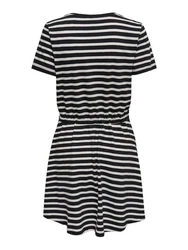 ONLY Relax-fit Jeans ONLMAY S/S V-NECK SHORT DRESS JRS Schwarz/Dunkelblau/Braun