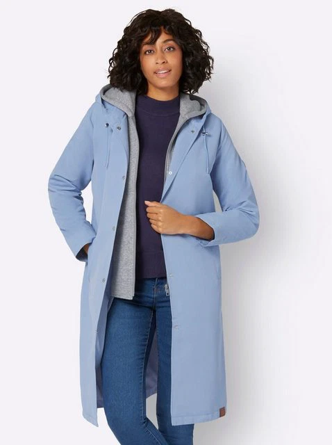 Produktbild von Gerillte Damenjacke, Einfarbig, Lang, Wasserfall-Jacke, Italienisches