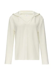 Strickpullover Kapuzenshirt mit Satin-Details - Regular Fit