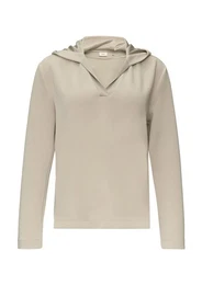 Strickpullover Kapuzenshirt mit Satin-Details - Regular Fit