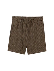 TOM TAILOR Denim Bermudas Easy Structured Shorts Khaki/Dunkelbraun/Beige