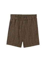 TOM TAILOR Denim Bermudas Easy Structured Shorts Khaki/Dunkelbraun/Beige