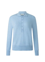 MAERZ Muenchen Strickpullover Polokragen Hellblau/Blau