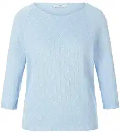 Rundhals-Pullover aus 100% SUPIMA-Baumwolle blau, 40