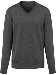 V-Pullover aus 100% Premium-Kaschmir Cashmere grau, 48