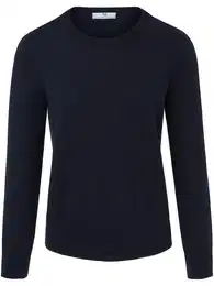 Rundhals-Pullover aus 100% SUPIMA-Baumwolle blau, 40