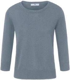 Rundhals-Pullover aus 100% SUPIMA-Baumwolle blau, 40