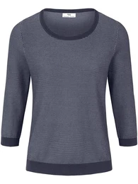 Rundhals-Pullover aus 100% SUPIMA-Baumwolle blau, 38