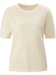 Rundhals-Pullover aus 100% SUPIMA-Baumwolle weiss, 38