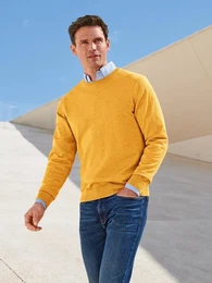 Rundhals-Pullover gelb, 54