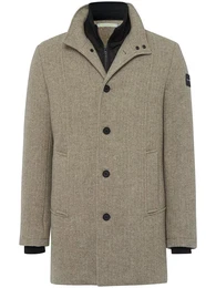 Wollmantel beige