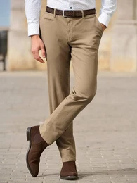Flatfront-Chino Modell Fabio Feel Good braun, 50