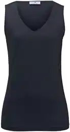 Jersey-Top V-Ausschnitt blau, 52