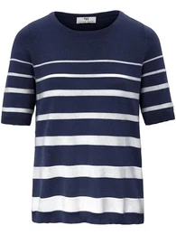 Rundhals-Pullover aus 100% SUPIMA-Baumwolle blau, 52