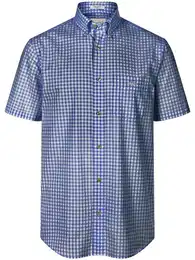 Vichy-Karohemd Button-down-Kragen blau, 41/42