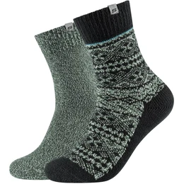2er Pack Casual Fashion Jacquard Crew Socken Herren 7890 - burnt olive melange 39-42