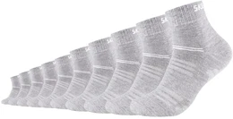 10er Pack Mesh Ventilation Bio-Baumwoll Quarter Socken 9200 - fog melange 39-42