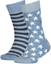 2er Pack Stars and Stripes Socken Kinder 356 - jeans 27-30