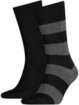 TOMMY HILFIGER Herren Socken Rugby Sock Streifen Vorteilspack schwarz