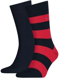 TOMMY HILFIGER Herren Socken Rugby Sock Vorteilspack Rot