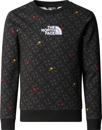 Boys Drew Peak Light Crew Print tnf black tnf shadow to (U8I) XL