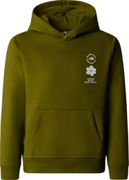 Girls Flower Graphic Relaxed Hoodie forest olive (PIB) L