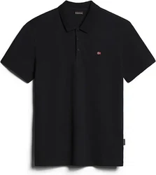 Napapijri Ealis Softshell Poloshirt Herren Kurzarm mit Logo schwarz