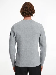 Tonal Texture Block Sweater K10k107461