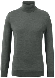 - Merino-Pullover - Grn/Meliert - Gr.: L - grn - L