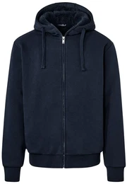 - Kapuzen-Sweatjacke mit Teddyplsch-Futter - Dunkelblau - Gr.: XL - blau - XL