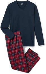 - Pyjama - Weiss/Kariert - Gr.: M - wei - M
