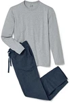 Tchibo Herren-Pyjama mit Flanellhose Dunkelblau/Gestreift