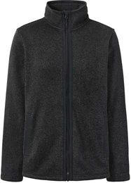 - Strickfleece-Jacke - Anthrazit/Meliert - Gr.: S - grau - S