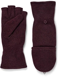Strickfleece-Klappfustlinge - rot - 7,5