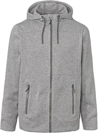 - Strickfleece-Jacke - Grau/Meliert - Gr.: S - grau - S 44/46
