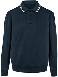 - Sweatshirt mit Polokragen - Dunkelblau - Gr.: L - blau - L