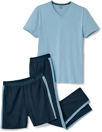- 3-teiliges Pyjama-Set - Dunkelblau - Gr.: S - blau - S