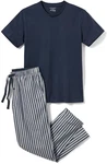 Tchibo Pyjama mit gewebter Hose Dunkelblau/Gestreift/blau