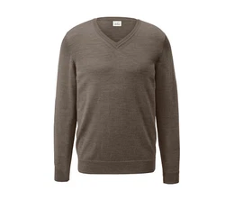 Merino-Pullover mit V-Ausschnitt
