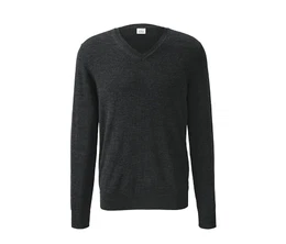 Merino-Pullover mit V-Ausschnitt