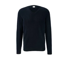 Merino-Pullover mit V-Ausschnitt